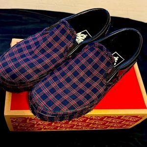 Classic Slip-O Plaid black/red Vans